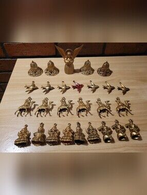 Vintage Gold Colored Plastic Christmas Ornaments